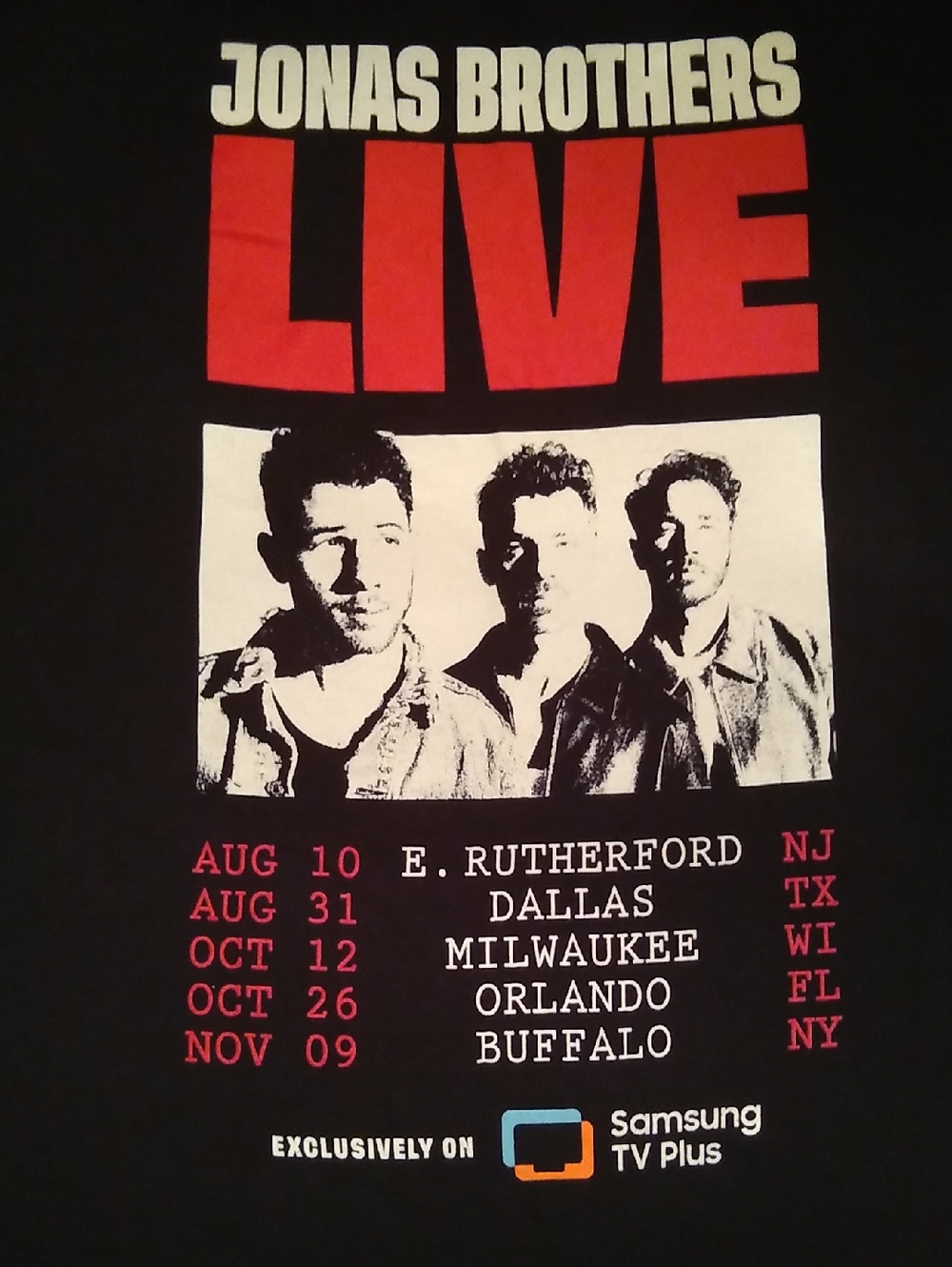Jonas Brothers Live Graphic Tee